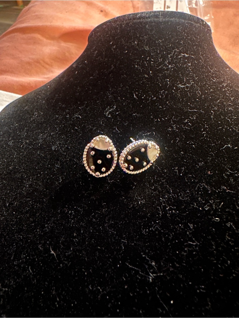 Midnight Ladybug 925 Silver Studs
